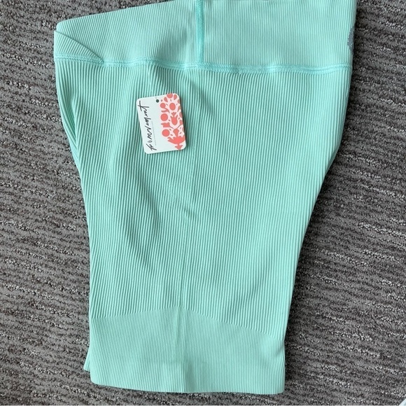 Free People Pants - Free People Free Throw Shorts Ribbed High Rise Turquoise Mint Green